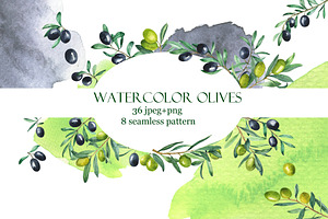 Watercolor olives