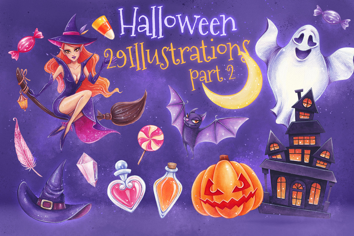Halloween Illustrations & Patterns, a Seasonal Illustration by Bigio Designs (Photo 4 of 6)