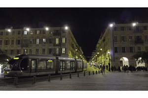 Modern tram passing through place, an Architecture Photo by Media Whale Stock