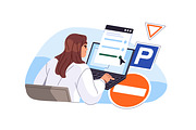 Education in driving school set, a Transportation Illustration by PaperTrident (Thumbnail 5 of 7)