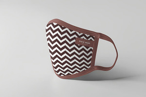 Side View Fabric Face Mask Mockup, a Mask Mockup by DesignRushMarket