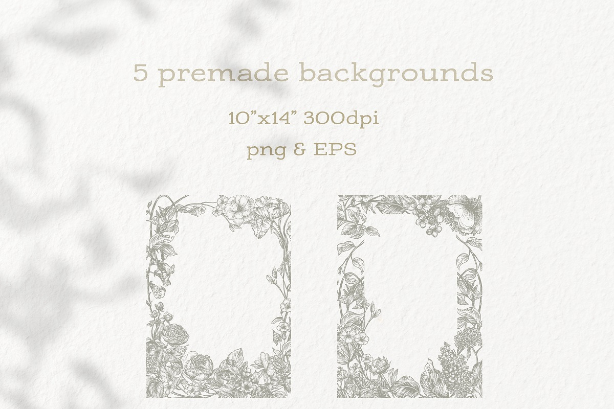 Vintage Botanical Floral - Clipart, a Decorative Illustration by BlumenSoul (Photo 6 of 10)