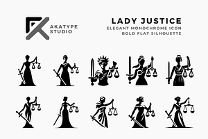 Lady Justice Icon Vector, an Icon by Akatype Studio