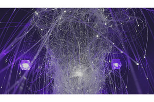 Fiber optic lamp illuminating dark, a Technology Photo by Media Whale Stock