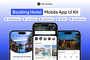 HotelQu- Booking Hotel Mobile UI Kit, an UI Kit Template by Moni Studio