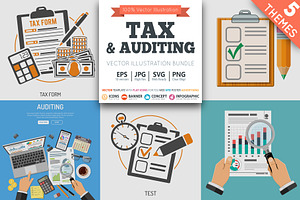 Tax, Auditing and Test Themes, an Education Illustration by TAlex
