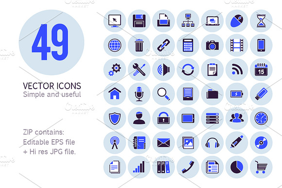 49 Vector Media Icons
