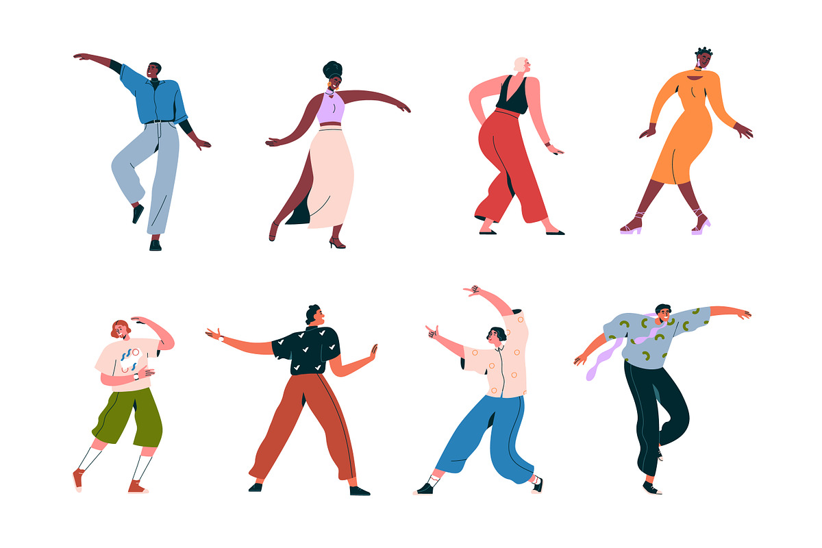 Happy people dancing at party set, a Person Illustration by Good Studio (Photo 3 of 5)