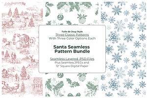 Santa Seamless Three Pattern Bundle