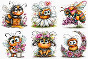 Whimsical Fuzzy Bee PNG Clipart, a Seasonal Illustration by Craft Nest (Thumbnail 3 of 6)