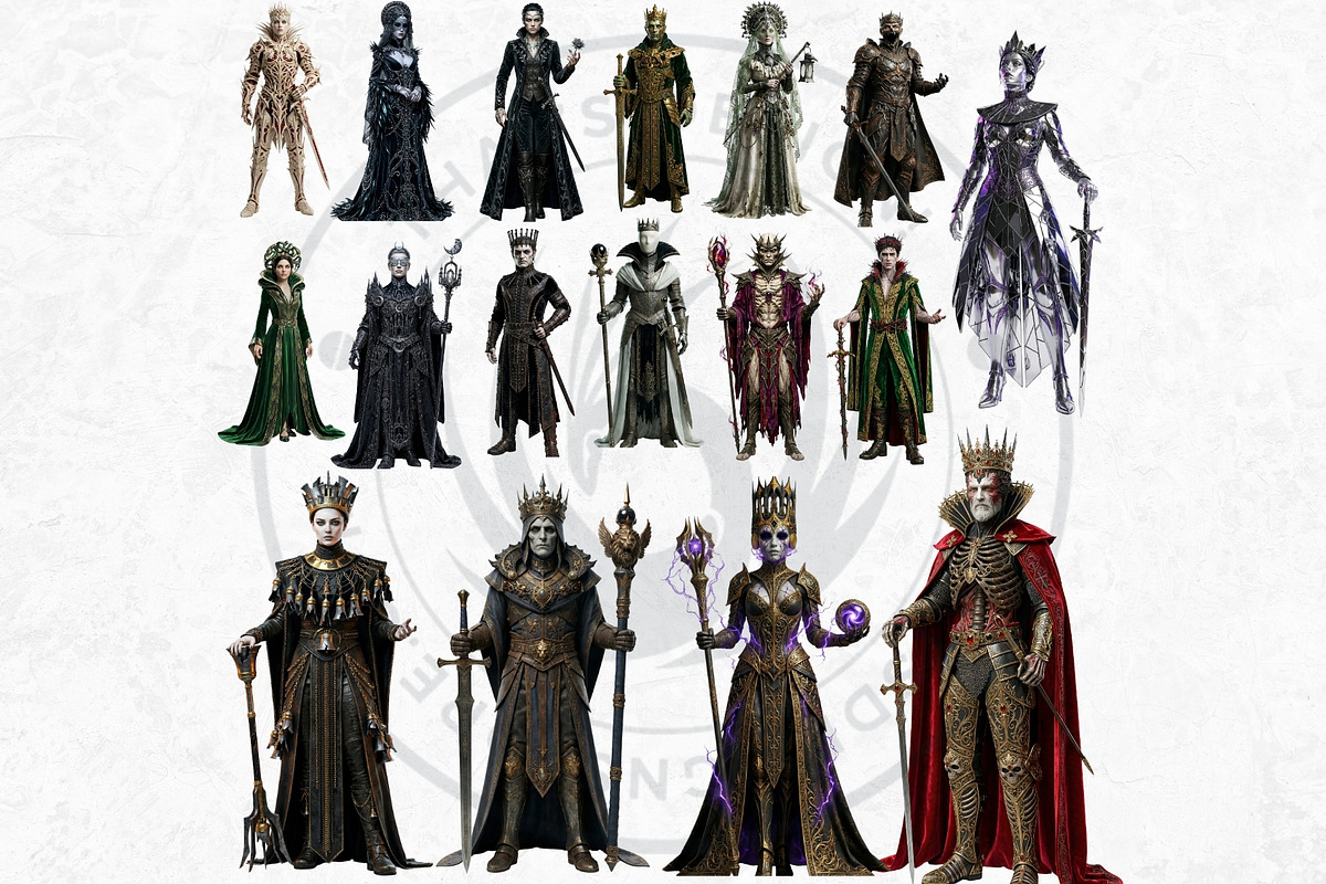 Dark Fantasy Rulers Gothic Clipart 1, a Person Illustration by ThatsDesignArt (Photo 4 of 11)