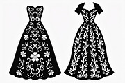 Wedding Dress Vector Pack, an Illustration by Gaye Art (Thumbnail 16 of 21)