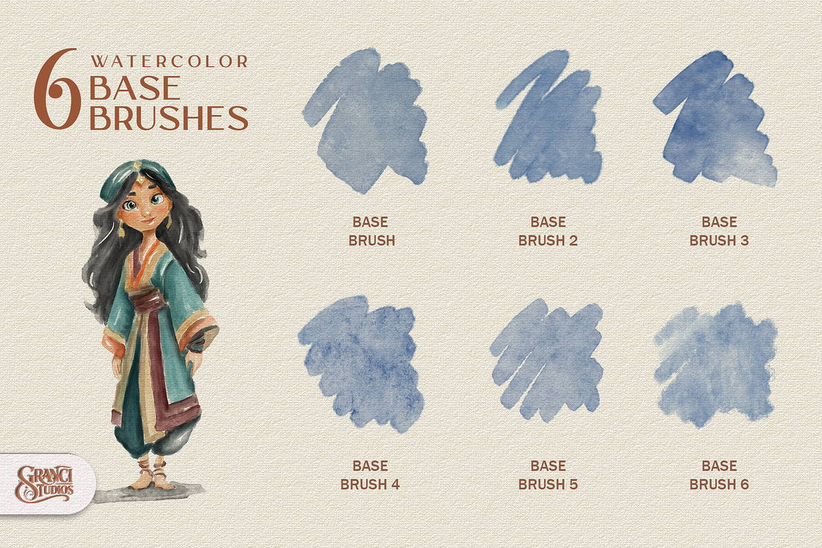 Real Watercolor Procreate Brushes, a Brush Add-On by GRANCI STUDIOS (Photo 4 of 12)