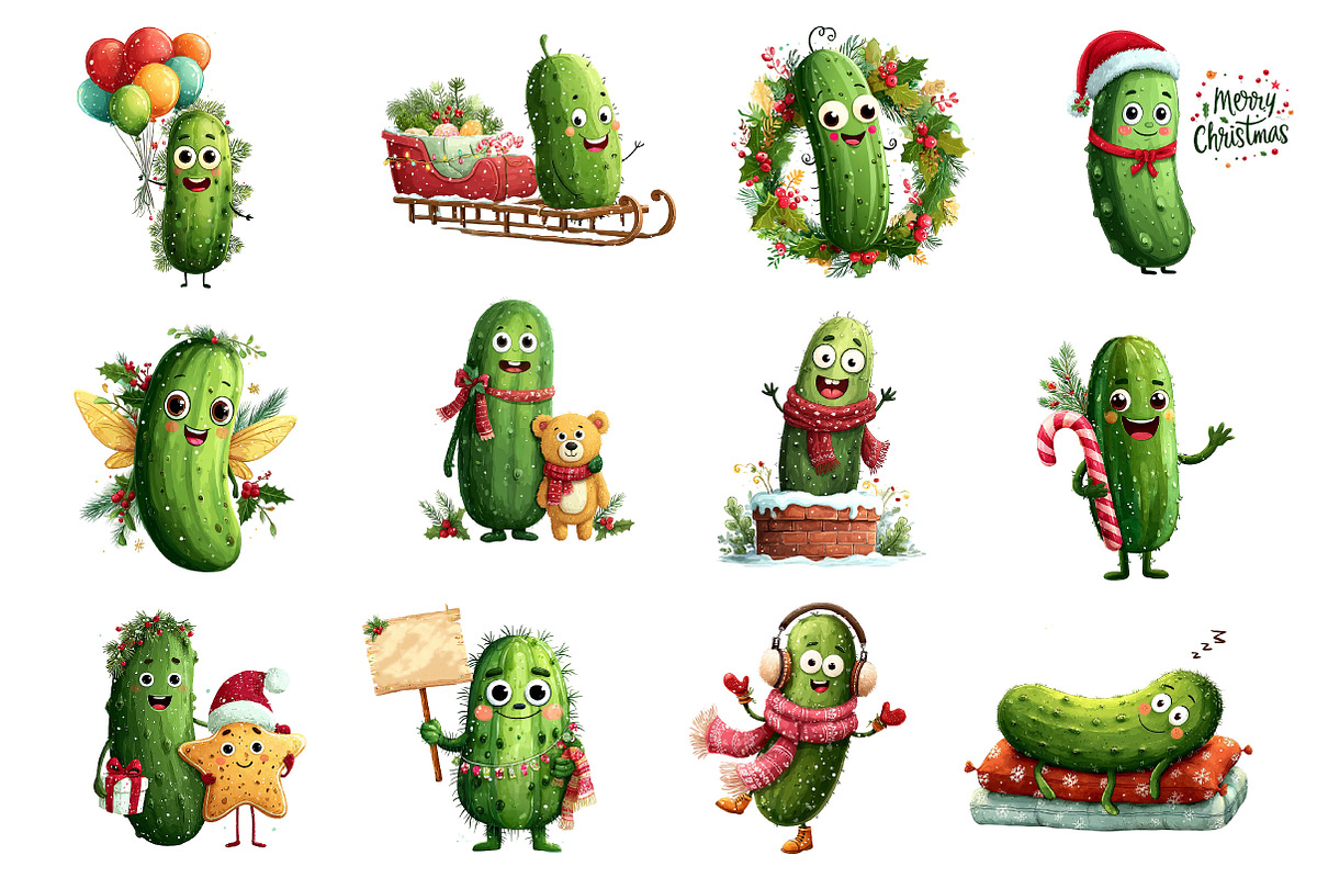 Christmas Pickles Clipart, an Illustration by Dream Creation (Photo 4 of 6)
