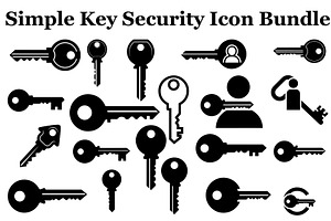 Simple Key Security Icon Bundle, an Icon by hafijul