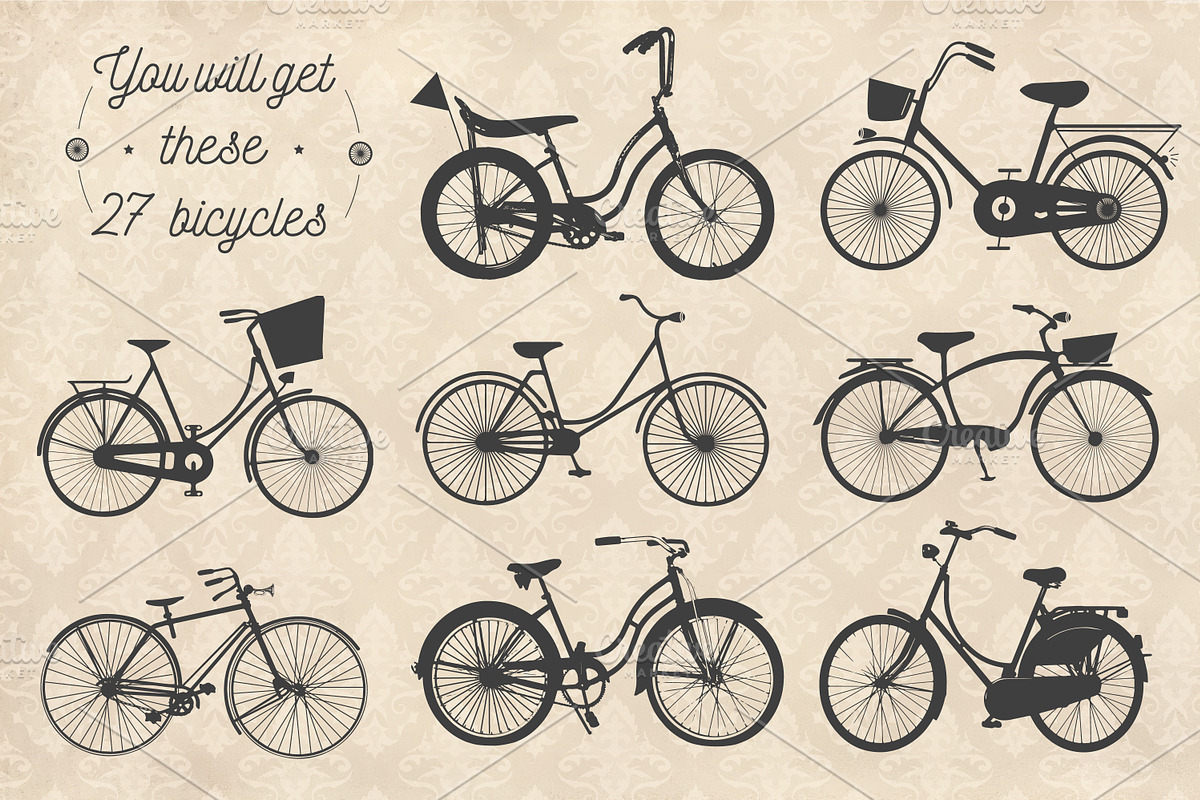 Bicycle Vector Set, an Object Graphic by Bugcessories (Photo 2 of 4)