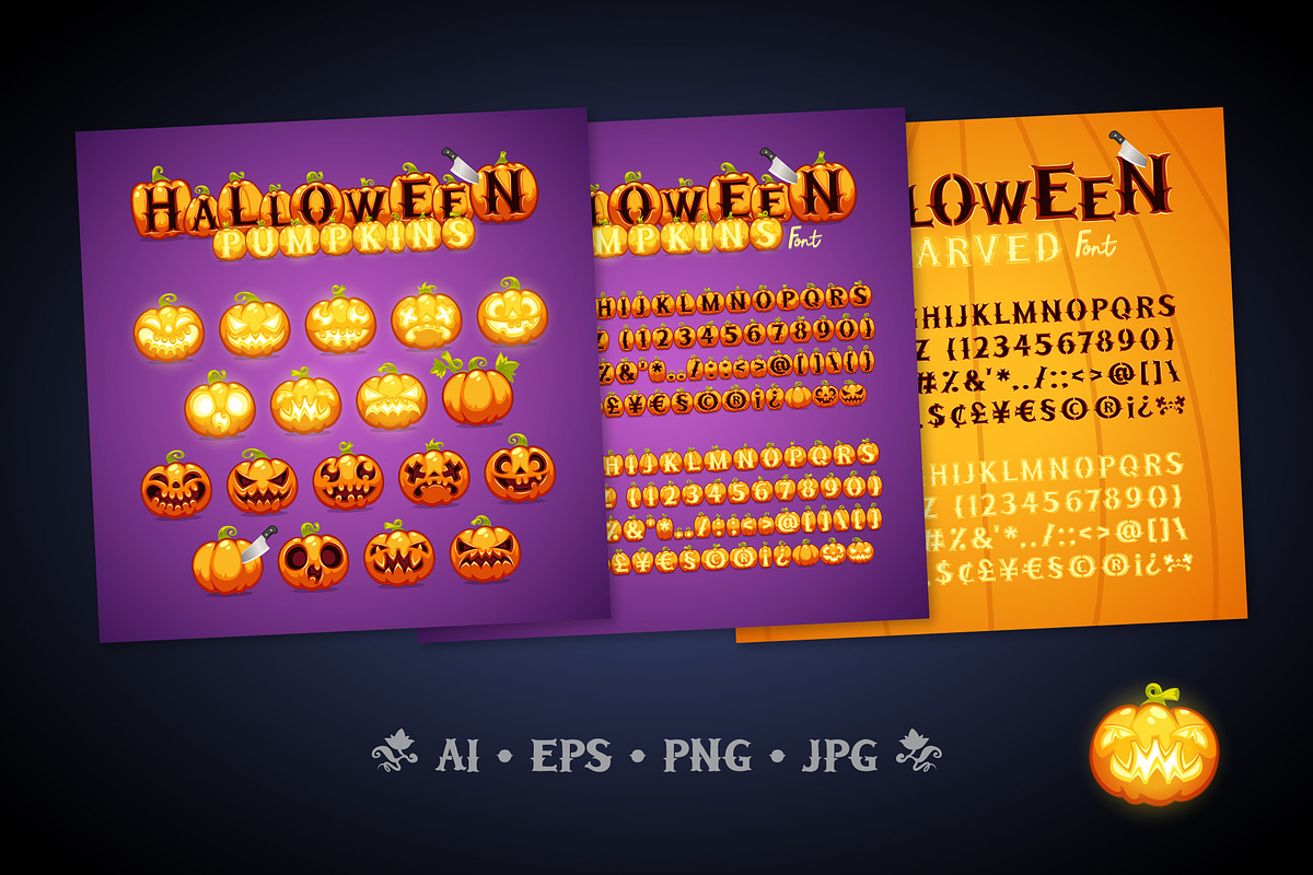 Halloween Pumpkins, a Script Font by Voysla's Shop (Photo 10 of 14)