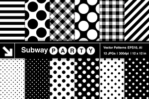 Vector Polka Dots, Stripes & Gingham