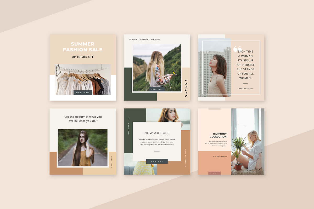 Pastel Instagram Pack PS & Canva, a Social Media Template by Studio Siv (Photo 3 of 6)
