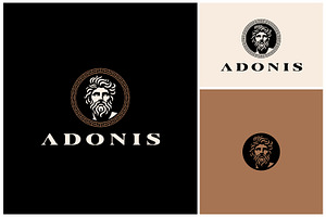 Greek Adonis Zeus Neptune Face Logo, a Branding & Logo Template by Enola99d