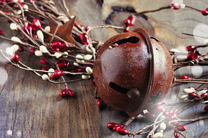 Christmas wreath stock photo containing background and wreath