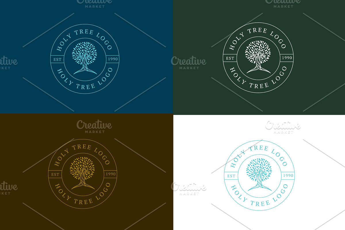 HOLY TREE LOGO VINTAGE, a Branding & Logo Template by Mariyana (Photo 1 of 5)