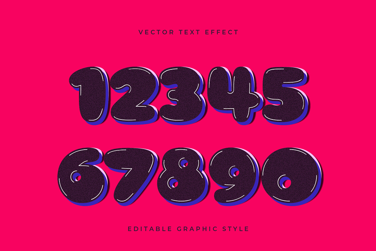Rounded Grainy Layered Text Effect preview 2