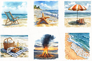 Summer Beach Views Clipart, an Illustration by OK Design (Thumbnail 3 of 5)