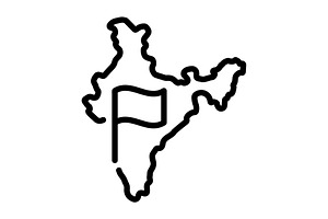 National flag blak icon, an Outline Icon by Creative priyanka