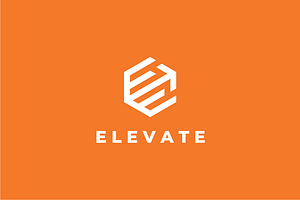 Elevate Letter E Hexagon Logo