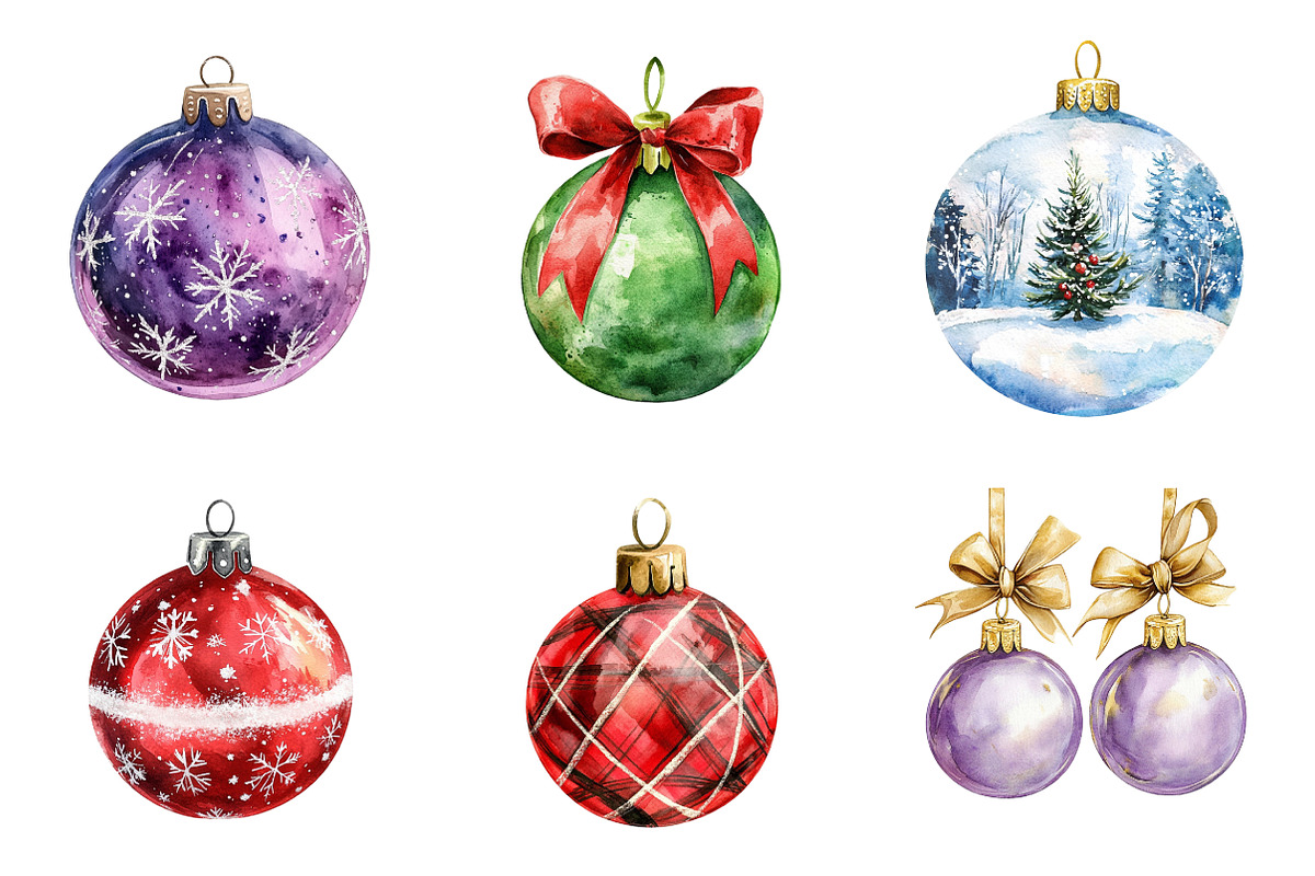 Christmas Ornament Balls Clipart, an Illustration by SinaCreation (Photo 3 of 5)