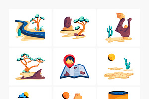 Flat Desert Icons