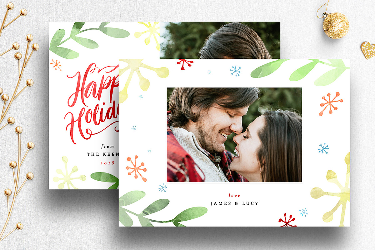 Christmas Card Photoshop Template 09, a Card Template by Nifty Template Studio (Photo 5 of 11)