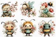 Whimsical Spring Bee Clipart PNG, an Illustration by Craft Nest (Thumbnail 3 of 11)