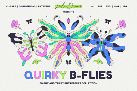 Quirky B-Flies - Clipart Collection