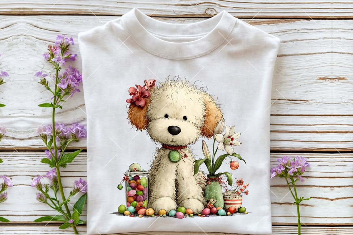 Whimsical Easter Dog Clipart, an Illustration by OK Design (Photo 4 of 6)