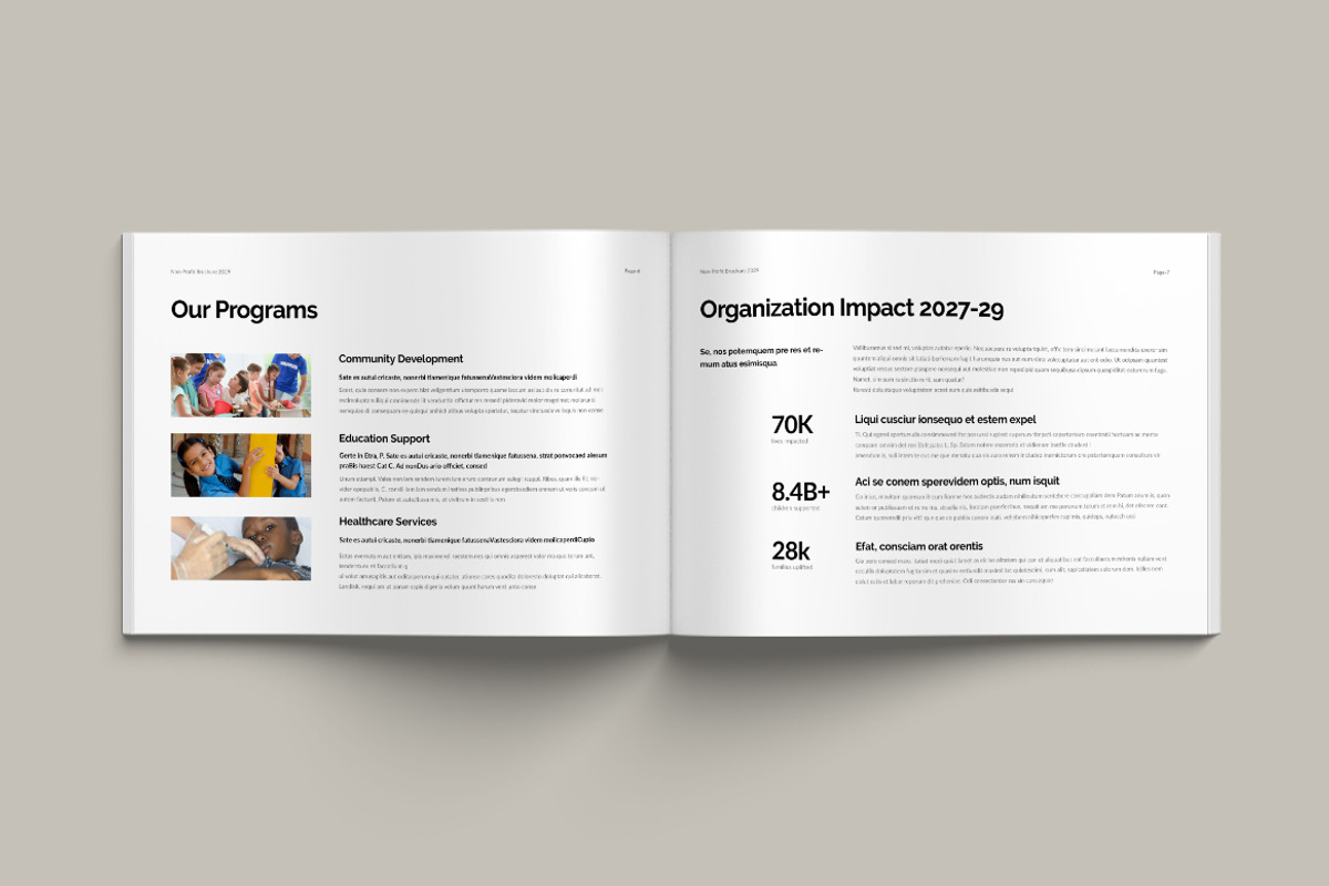 Nonprofit Charity Brochure Landscape, a Brochure Template by Pixelpick (Photo 4 of 9)