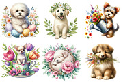 Whimsical Spring Dogs Clipart, an Illustration by DreamPrint404 (Thumbnail 6 of 6)
