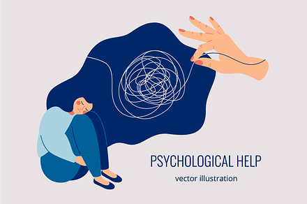Psychological Help, a Healthcare Illustration by Mary Long