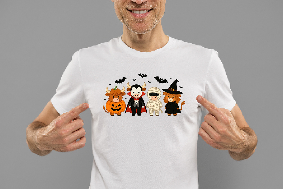 Funny Highland Cow Halloween PNG, an Illustration by Daily.Designs (Photo 2 of 5)