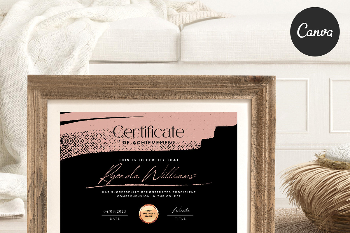 Certificate of Completion CANVA C004, a Marketing Template by Draca Design Co (Photo 1 of 4)