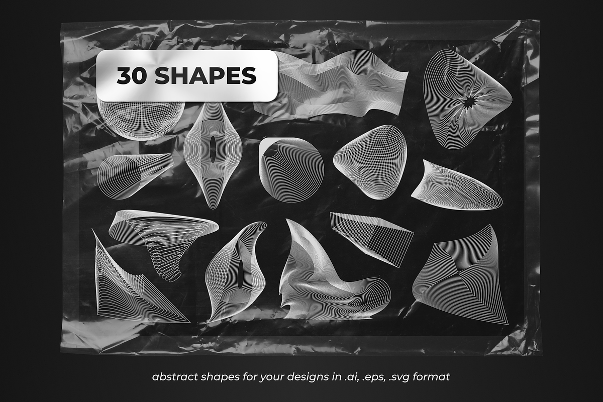 30 abstract geometric line shapes, an Object Graphic by Kyuubisa's Graphics (Photo 1 of 6)