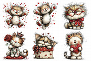 Whimsical Valentine Cat Clipart Bund, an Illustration by Daily.Designs (Thumbnail 8 of 8)