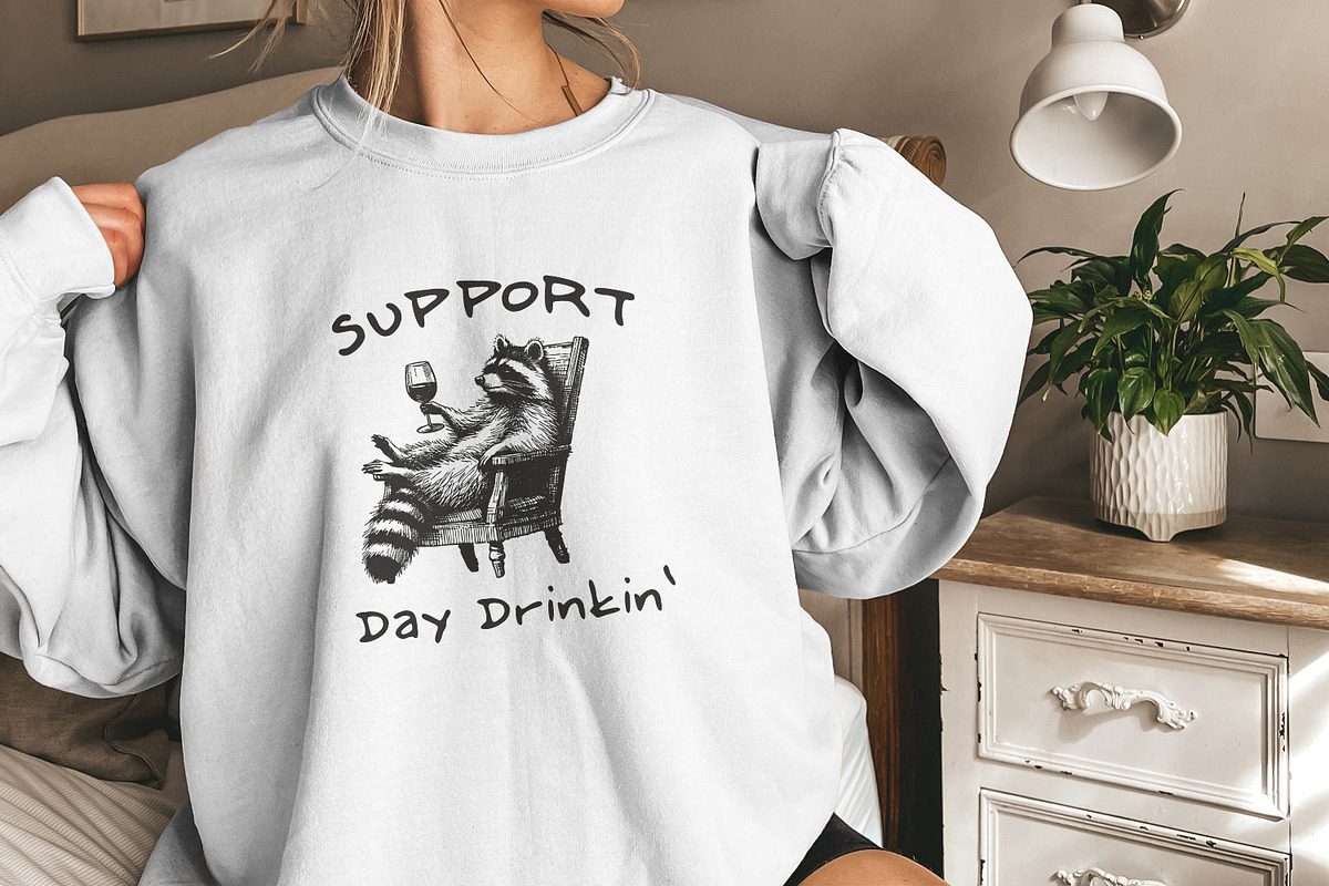 Raccoon with Wine, Day Drinking Art, an Illustration by SharpMarketplace (Photo 9 of 9)
