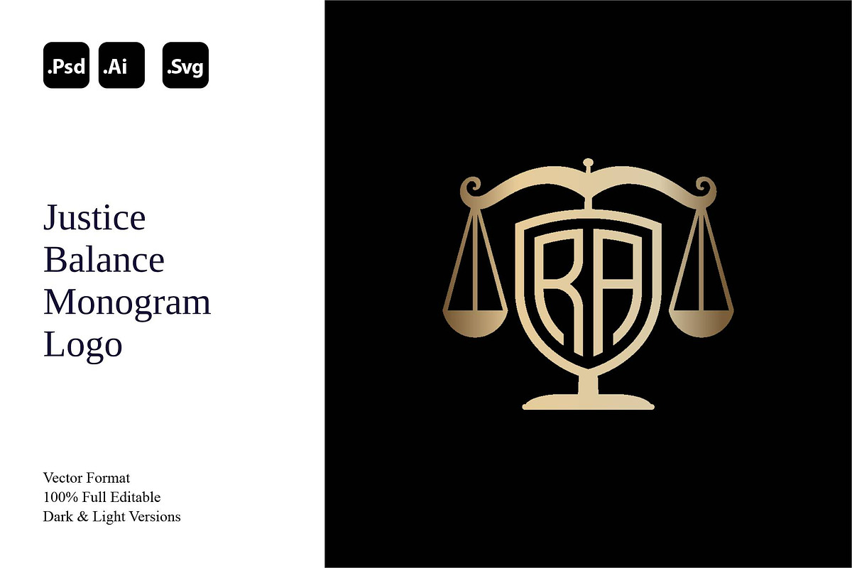 Justice Balance Monogram Logo, a Branding & Logo Template by Luxury Logos (Photo 1 of 4)