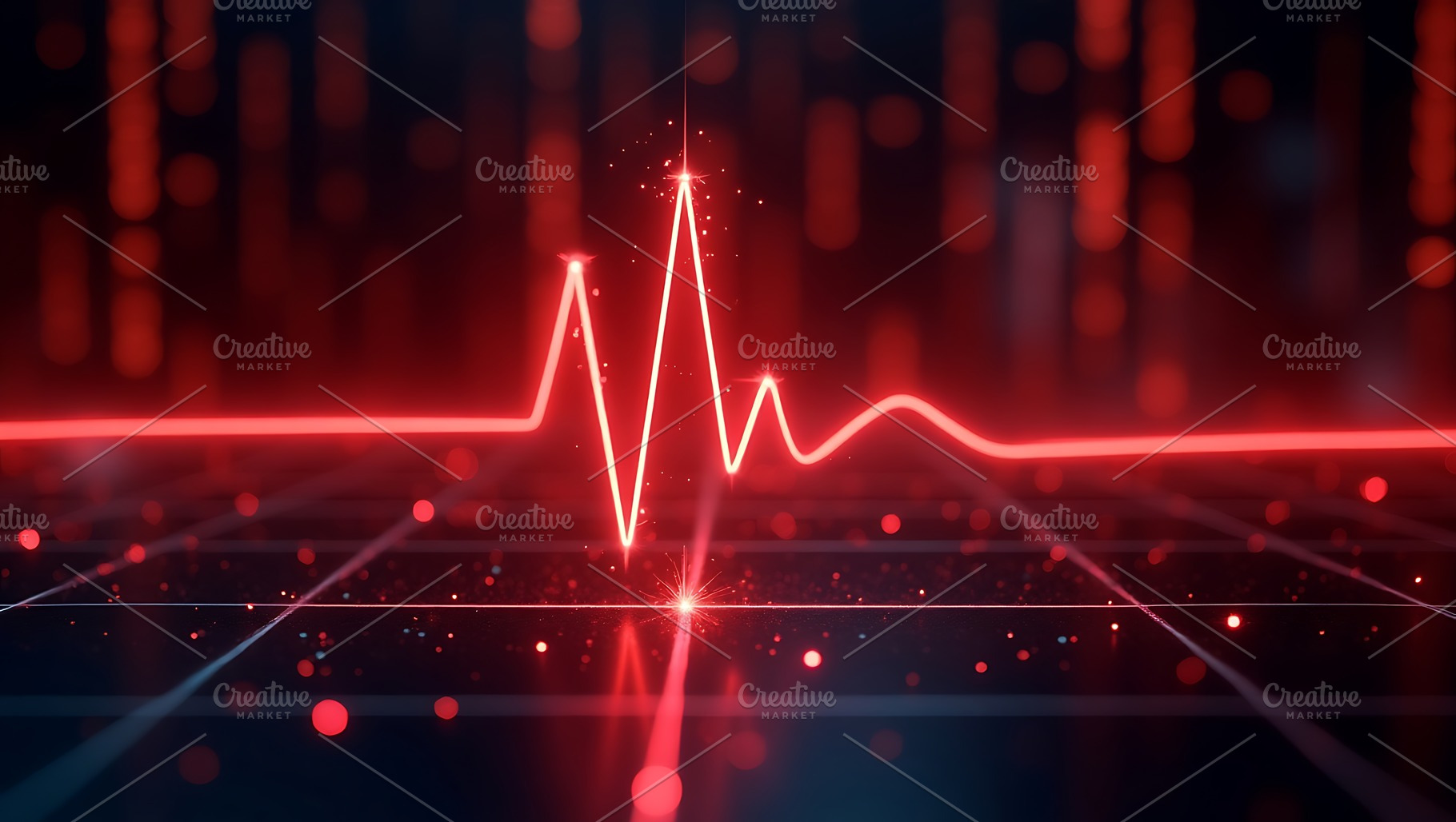 Red heartbeat pulse line medical, a Technology Photo by Artonix