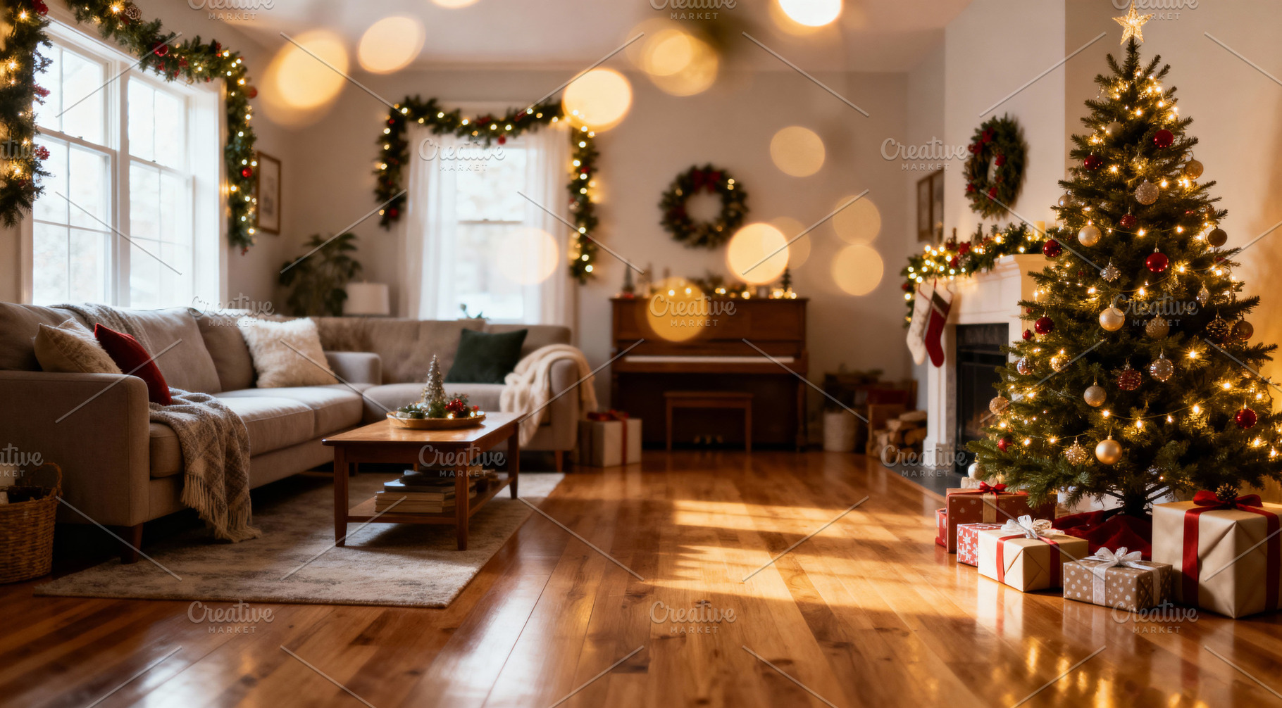Cozy Christmas Living Room, an Architecture Photo by Virgo Studio