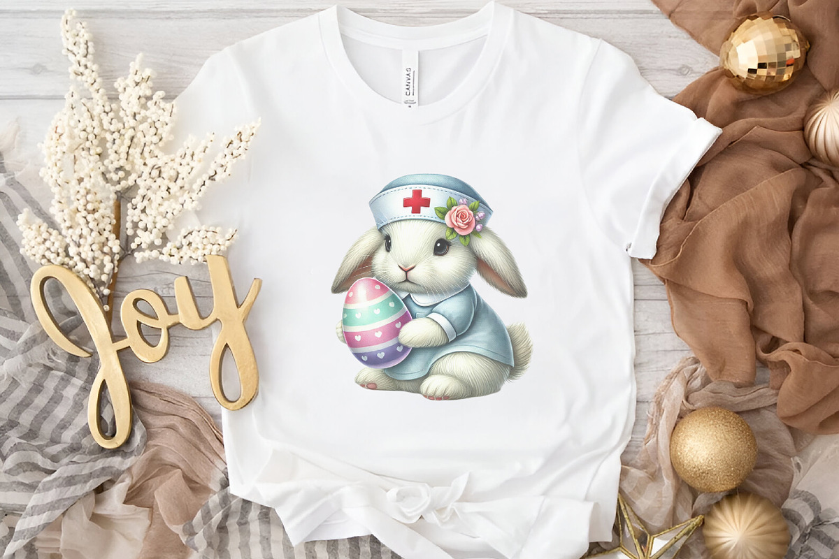 Watercolor Retro Easter Day Nurse, a Seasonal Illustration by DreamArtGraphic (Photo 3 of 5)
