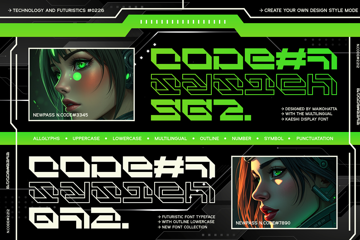 Kaeshi - Modern Techno Typeface, a Handwritten Font by MaikoHatta (Photo 4 of 8)