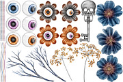 Halloween Botanicals Clipart set., a Seasonal Illustration by Happy Sloth Graphics (Thumbnail 7 of 16)